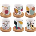 Coffret de tasses - easylife - 6 tasses en porcelaine - 110ml - lavable au lave - vaisselle - design ...