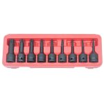Coffret 9 douilles embouts impact torx males a choc 1 / 2 t20 � t70