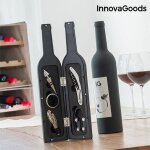 Coffret accessoire vin en forme de bouteille de vin noir magntique : tire bouchon bec verseur bague ...