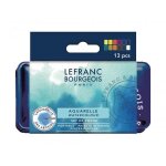 Coffret - aquarelle qualit� fine - lefranc bourgeois - 12 demi - godets