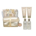 Coffret de bain au parfum dlicat vanille tilleul - 4pcs jaune