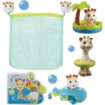 Coffret de bain sophie la girafe - vulli - filet, livre et jouets de bain pour bb