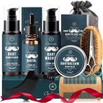 Coffret de barbe - oukzon 10 en 1 kit soins barbe pour hommes professionnel