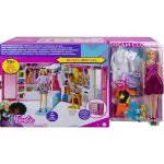 Coffret barbie grand dressing transportable + 1 poupe mannequin + 25 accessoires - set habit vtement ...