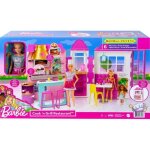 Coffret pour barbie le grand restaurant et 1 poupe mannequin et 25 accessoires - set jouet fille et ...