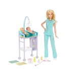 Coffret barbie pédiatre - barbie métiers - poupée blonde avec cabinet médical et deux bébés Coffret barbie pédiatre - barbie métiers - poupée blonde avec cabinet médical et deux bébés