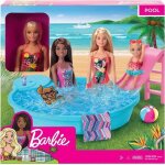 Coffret barbie : piscine glamour avec toboggan et un poup�e blonde en maillot de bain - accessoires - ...