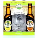 Coffret bires + verre : bires artisanales 2 x 33 cl + verre  bire