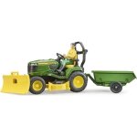 Coffret bworld john deere tracteur  gazon avec remorque - bruder - pour enfant garon