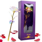 Coffret cadeau - amoune - rose ternelle dor - violet - objets dcoratifs - mixte