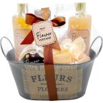 Coffret cadeau baignoire vintage : gel douche 300 ml - bain moussant 300ml - sels de bain 100 g - fleur ...