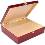 Coffret cadeau caisse  vin en bois rouge bourgogne - creative deco - bote de rangement - 3 bouteilles ...
