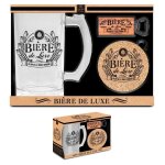 Coffret cadeau de luxe bire - 73 - chope  bire - dessous de verre - dcapsuleur