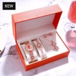 Coffret cadeau montre femme fille ado 4pcs / set parures de bijoux femme - montre  quartz - boucles ...