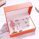 Coffret cadeau montre femme fille rose - parure de bijoux cygne - boucles doreilles - collier - bague ...