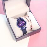 Coffret cadeau montre femme - jeune fille chic pas cher - ciel toil - bracelet en maille  boucle magntique ...