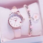 Coffret cadeau montre fille enfant ado - mignon joli chat cadran - montre  quartz - bracelet fleur rose ...