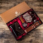 Coffret cadeau montres hommes marque de luxe - quartz montre - lunettes de soleil mode - cravate au design ...