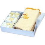 Coffret cadeau de naissance nouveau né bébé plaid polaire bonnet bavoir chaussons baby - bow jaune Coffret cadeau de naissance nouveau né bébé plaid polaire bonnet bavoir chaussons baby - bow jaune