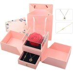 Coffret cadeau rose �ternelle - suteo - rose �ternelle - collier je taime en 100 langues - collier argent ...