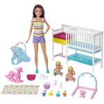 Coffret chambre des jumeaux barbie skipper babysitter - cheveux chtains - jouet pour enfant - gfl38
