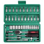 Coffret clés à douilles embouts 46pcs jeu de clés à cliquet en acier au chrome vanadium outil de réparation ... Coffret clés à douilles embouts 46pcs jeu de clés à cliquet en acier au chrome vanadium outil de réparation ...