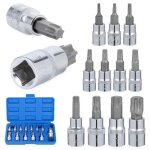 Coffret cls  douille torx en acier au chrome vanadium jeu de douilles  embouts 1 / 4 3 / 8 et 1 / ...