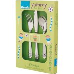 Coffret couverts enfants - amefa - footie - 3 pi�ces - acier inoxydable - ergonomique