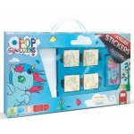 Coffret cr�atif - loisir cr�atif - tampons et stickers licorne - 4 tampons - 20 feuilles autocollantes ...