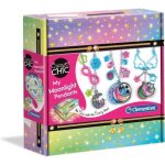 Coffret cration de bracelets et colliers illumins - crazy chic - clementoni - multicolore