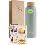 Coffret dgustation - waterdrop - inox - 18 cubes microdrink - 6 saveurs fruites - 600 ml