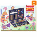 Coffret dessin enfant djeco - couleurs �tincelantes - 60 pcs