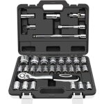 Coffret douilles 1 - 2 et cliquet malette à outils 32 pièces chrome vanadium hobbytech Coffret douilles 1 - 2 et cliquet malette à outils 32 pièces chrome vanadium hobbytech