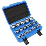 Coffret de douilles 12 pans chrome vanadium de 8 à 36 mm carre 1 / 2 Coffret de douilles 12 pans chrome vanadium de 8 à 36 mm carre 1 / 2