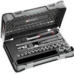 Coffret de douilles - facom - r. 161 - 3p6 - 19 pcs - 1 / 4 - 6 pans - noir