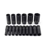 Coffret de douilles longues kraft m�ller km - 16pcs 1 / 2 � choc 16 pcs socket de 10 � 32 chrome - vanadium ...