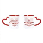 Coffret duo les mugs des amoureux c?urs rouges