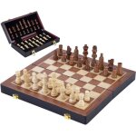 Coffret dchecs de luxe en bois massif - engelhart - pliant - pices sculptes - 455 cm