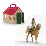 Coffret ferme transportable + figurines sarah et mystery schleich farm world et horse club d�s 5 ans