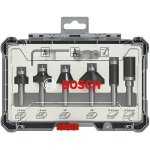Coffret de 6 fraises  araser / chanfreiner / arrondir  queue de 8 mm bosch - 2607017469