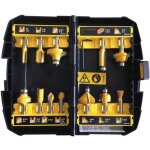 Coffret de fraises - dewalt - dt90016 - 12 pièces - bois dur mdf hdf - filaire Coffret de fraises - dewalt - dt90016 - 12 pièces - bois dur mdf hdf - filaire