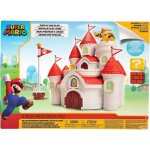 Coffret grand chateau princesse peach + figurine bowser - royaume champignon - set pour super mario 16 ...
