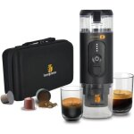 Coffret handpresso e - presso + - machine  caf portable - 90 ml - usb - batterie - capsules nespresso ...