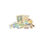 Coffret jeux de societe 150 regles - malette multi jeux classiques traditionnels - pions en bois - pour ...