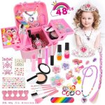 Coffret de maquillage enfant - amoune - 48 pcs - lavable - multicolore - cadeau 3 - 14 ans