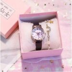 Coffret montre cadeau femme fille ado enfant - mignon montre  quartz - bracelet fleur jolie - coffret ...