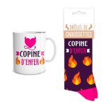 Coffret mug chaussettes copine - multicolore - adulte - mixte