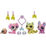 Coffret mystre lucky pets - littlest petshop - 4 figurines et 4 charms