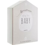 Coffret de naissance : boite � souvenirs + cadre photo - taupe et vert taupe