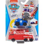Coffret pat patrouille v�hicule en m�tal : le camion pompier marcus 13 cm + voiture police chase 7 cm ...
